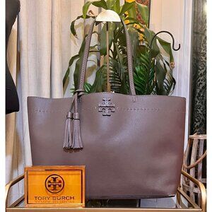 AUTHENTIC TORY BURCH TAUPE MCGRAW SHOULDER BAG